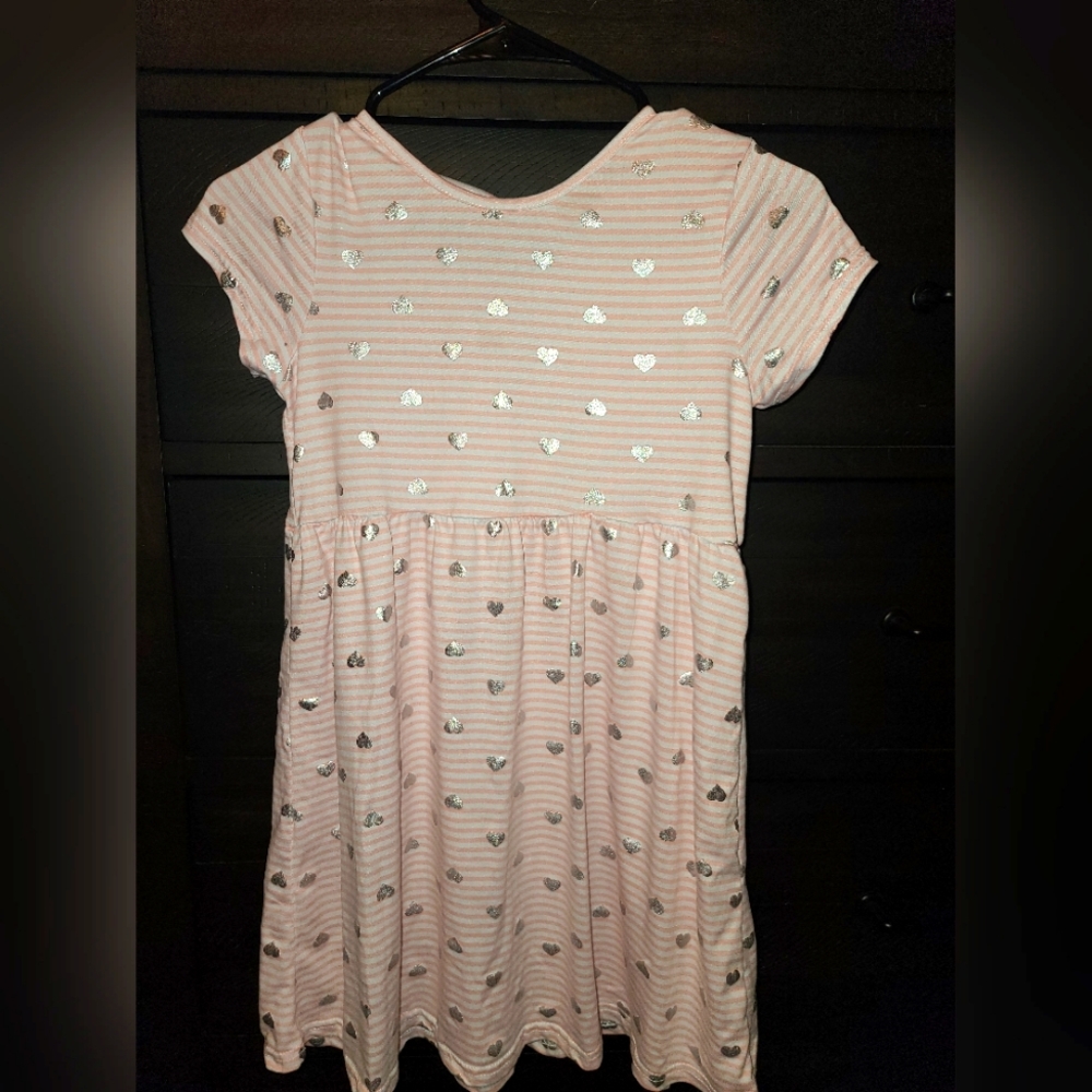 Girls size 10 freestyle revolution pink heart sun dress